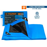 Lona Reforzada, 3 X 4 M, Azul Truper 15371