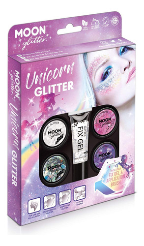 Moon Glitter - Kit De Purpurina De Unicornio Para Rostro, Cu