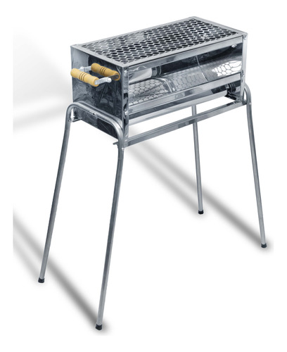 Churrasqueira Inox Grande Pop Grill 60 Carvão Portatil