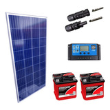 Kit Placa Solar 280w Controlador 20a Lcd Bateria 70ah
