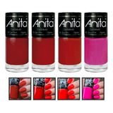 Kit Esmalte Anita Coleção Que Babado 1 Rosa 3 Vermelho