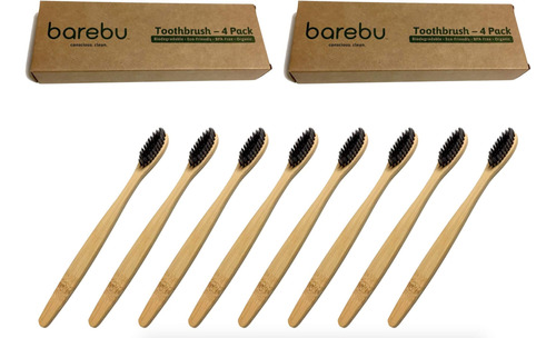 Juego De Cepillos De Dientes De Bambú Biodegradables Sin Bpa