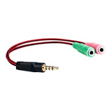 Cable Adaptador Auricular Plug 3.5 Mm A 2 Plug 3.5 Mm X 30u