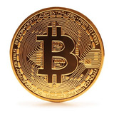 Moneda Bitcoin Dorada De Colección Blockchain