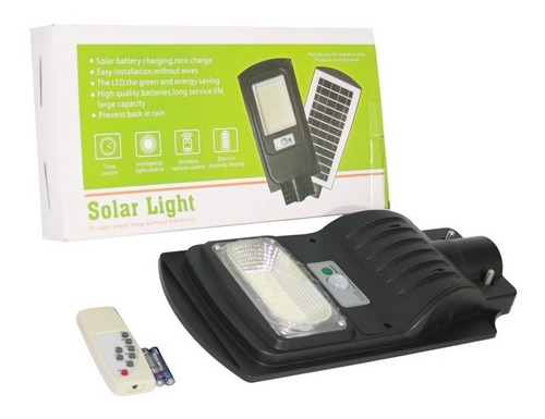 Foco Poste Solar Led 30w. Sensor Con Soporte Y Control