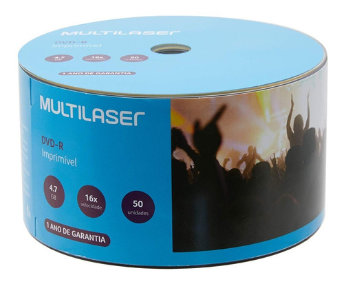 100 Dvd-r Multilaser Printable 16x Dvd R Virgem Dvd -r - R