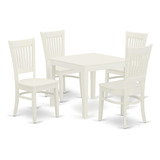 East West Furniture Oxva5-lwh-w - Juego De Mesa De Comedor,.