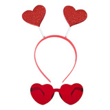 2 Pcs Valentines Day Heart Boppers Gafas Diadema Love H...