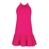 Vestido Tirantes Olanes Flamingo Baile Talla Extra