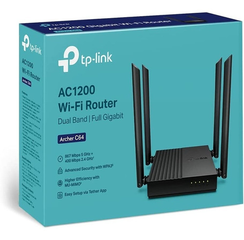 Router Inalambrico Tp-link Archer C64 Ac1200 Gigabit Mu-mimo