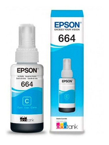 Tinta Epson T664220 Cian | L110, L355, L365, L375, L380