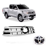 Grade Frontal Hilux Srx Cromada 2016 2017 2018 Com Emblema