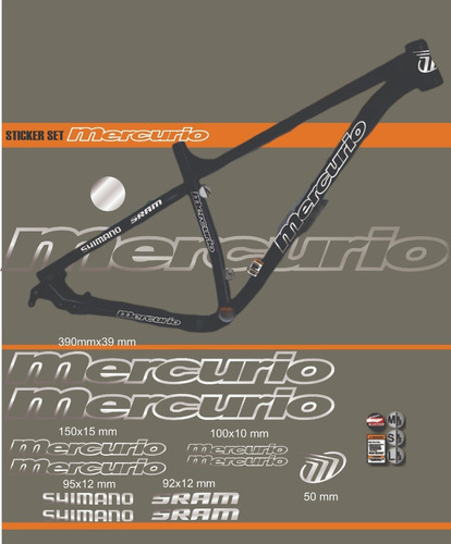 Calcomania Pegatina Sticker Bicicleta Vinil Mercurio