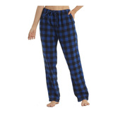 Pantalones De Pijama De Franela Con Cuadros Para Mujer, Ropa