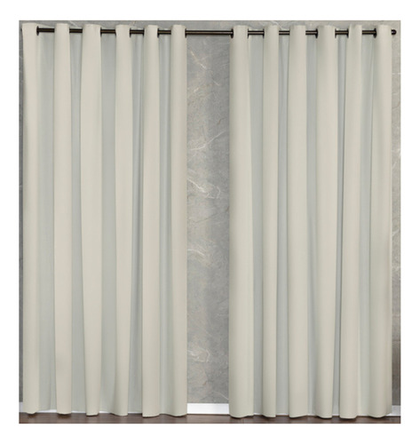 Cortina Blackout Pvc C/ Ilhós Tabaco Largura 240x220 Altura Cor Palha