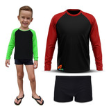 Conjunto Camisa Sunga Proteção Solar Uv 50+ Bebê Infantil Nf