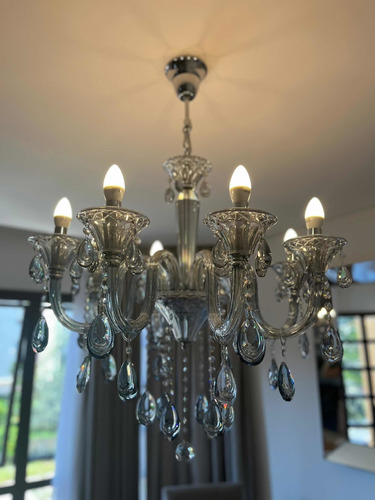 Lustre De Cristal Com 8 Braços