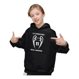 Sudadera Infantil De Fifa La Undecima Real Madrid Negra