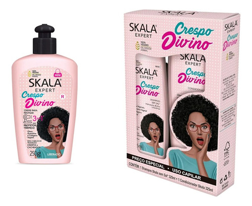 Pack Shampoo Acond. Crespo Divino + Crema Peinar 3en1 Skala