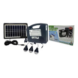 Kit Panel Solar Camping 3 Bombillas Usb Radio Linterna Mp3