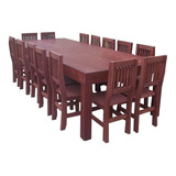 Mesa Asia Para Quincho 3.00 X 0.80 + 12 Sillas Linea Country