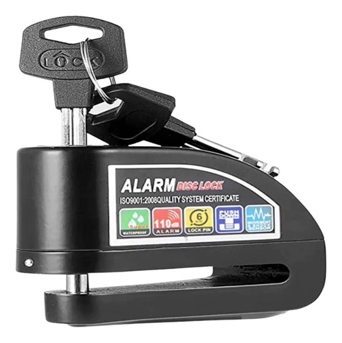 Candado Para Moto Con Alarma Freno Disco Bicicleta 110db