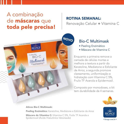 Bio-c Multimask Bioage Peeling Enzimático+máscara Vitamina C