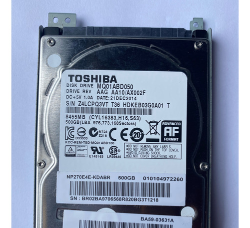 Hd Disco Rígido 500gb Toshiba Sata Para Notebook Interno Ou Externo Com Adaptador 