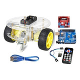 Kit Chasis Robot Circular 4 Ruedas V1 Compatible Con Arduino