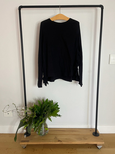 Sweater Negro Mujer Jazmin Chebar Talle 1 Con Volados No Hym