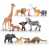 Toymany 12pcs Realistas De Safari Animales Y Animales De Zoo