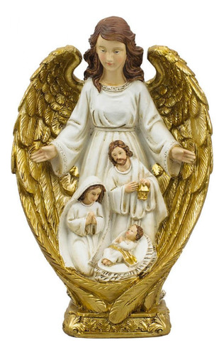 Presépio Sagrada Família Com Anjo Da Guarda 22.5cm Resina