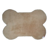 Cama Para Perro Tapete En Forma De Hueso Beige