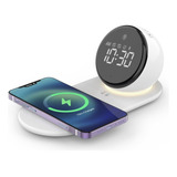 Parlante Bluetooth Lampara Carga Inalámbrica Reloj Digital