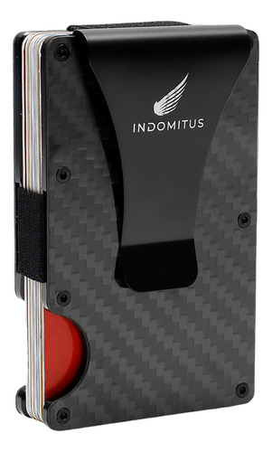 Indomitus Iab49 Ia09 Pm22 Billetera Tarjetero Premium Fibra Carbono Aluminio Elegante Bloqueo Rfid Para Hombre