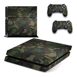 Skin Personalizado Para Ps4 Fat Camuflaje Verde Musgo (0723)