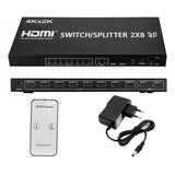 Splitter Switch Matrix Hdmi 3d 4k 2k Divisor 2x8