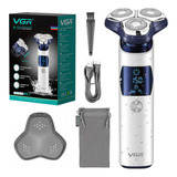 Afeitadora Eléctrica Hombre Shaver Vgr V-328 Impermeable Color Azul Y Blanco