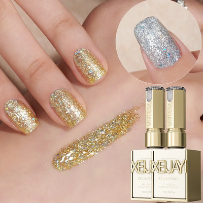 Esmalte En Gel Xeijayi Glitter Dorado Y Plateado 2 Pzs Multicolor | Envío gratis