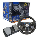 Controle Volante Com Fio Rally Vibration Ps2 E Pc Logitech
