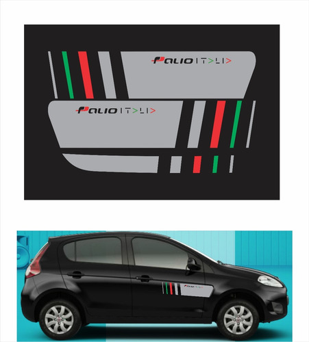Adesivo Faixa Lateral Personalizado Fiat Palio Italia Ca4762