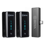 Sistema Microfone Lapela Boya By-xm6-s6 Usb C 2.4g Preto