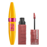 Kit Labial Superstay Vinyl Ink Cheeky+ Máscara  The Colossal