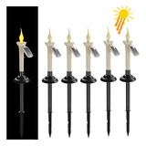 Velas Solares Cónicas Impermeables Para Exteriores, 6 Paq