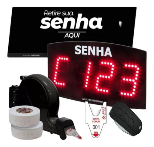Kit Senha Digital Painel Eletrônico Dispensador Bico De Pato