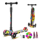 Scooter Monopatín Pie Patin Luz Led Música Niños 2-14 Años