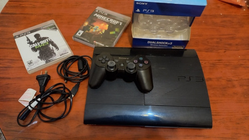 Sony Ps3 Slim 232gb +joystik + 2 Juegos Fisicos