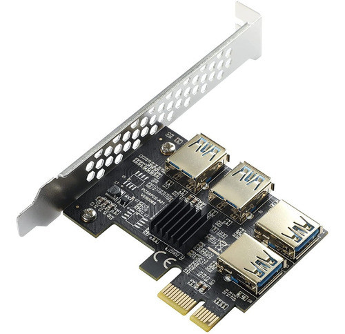 Adaptador Pcie 1 A 4 Usb Riser Placa Expansora Mineria