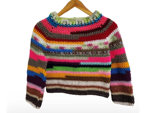 Sweater Artesanal Tejido En Crochet 