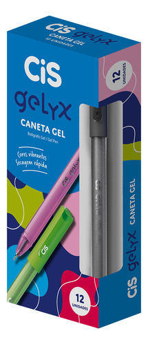 Caneta Gel Cis Gelyx Preta Caixa Com 12 Unidades